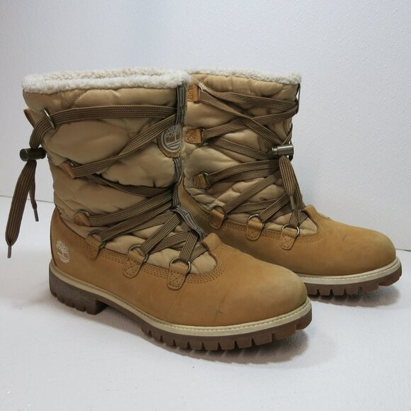 Timberland Sherpa Nubuck Leather High Top Insulated Hiking Work Soft Toe Boots 9 main image 4